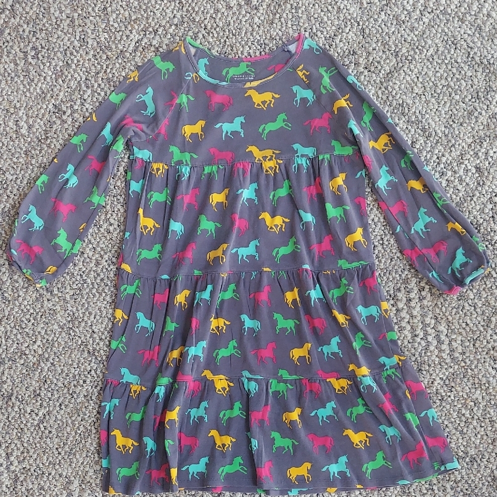 Garnet Hill Gray Casual Sundress with Bishop Sleeves